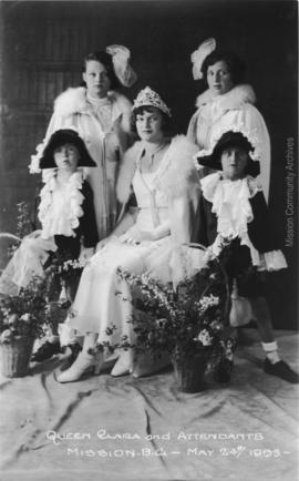 Queen Clara and Attendants, Mission B.C. May 24, 1933