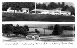 Mission Motel = 1 Mile east of Mission, B.C. and View of Fraser River