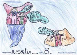 Drawing expressing the impact of the COVID-19 pandemic by Emelia, age 8.