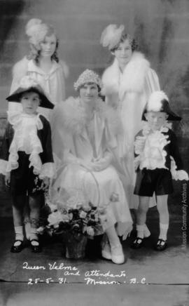 Queen Velma and Attendants, Mission B.C. May 25, 1931