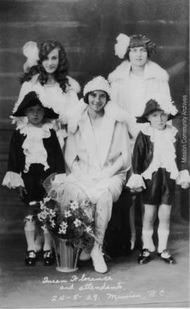 Queen Florence and Attendants, Mission B.C. May 24, 1929
