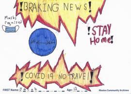 Drawing expressing the impact of the COVID-19 pandemic by Jacob, age 13.