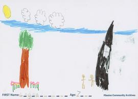 Drawing expressing the impact of the COVID-19 pandemic by Logan, age 7.