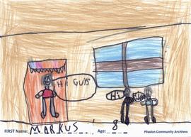 Drawing expressing the impact of the COVID-19 pandemic by Markus, age 8.